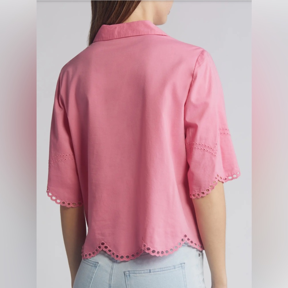 Pink Eyelet Women's Top - Picture 2 of 6